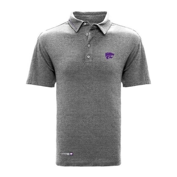 Levelwear Other - Kansas State Wildcats Reign Wordmark Short Sleeve Polo Mens Small Heather Gray